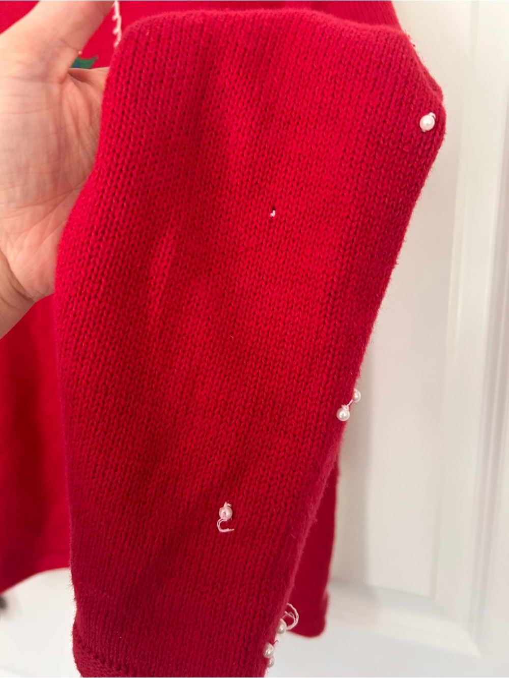 Vintage Christmas sweater 12 days of Christmas small embroidery beading classic - Picture 9 of 10